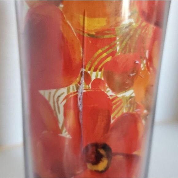 Starbucks 2008 Red Floral Poppy Travel Hot Coffee Tumbler Cup Mug 16 Oz Grande - Picture 6 of 16